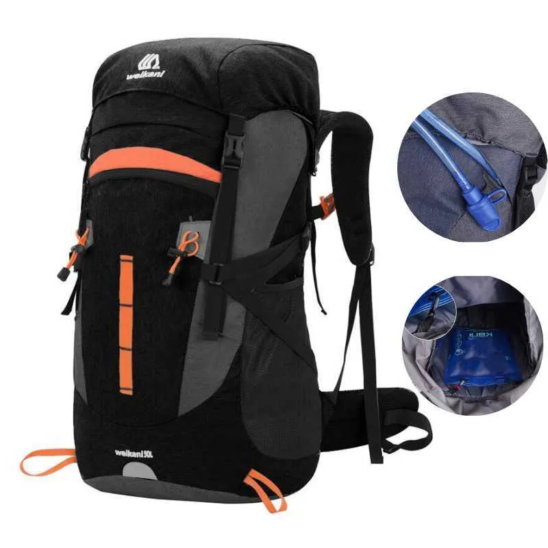 Zaino in spalla Zaino 50L Campeggio Escursionismo Uomo Borsa sportiva all'aperto Zaini Borsa da trekking Zaino da arrampicata impermeabile Zaino da acqua P230510