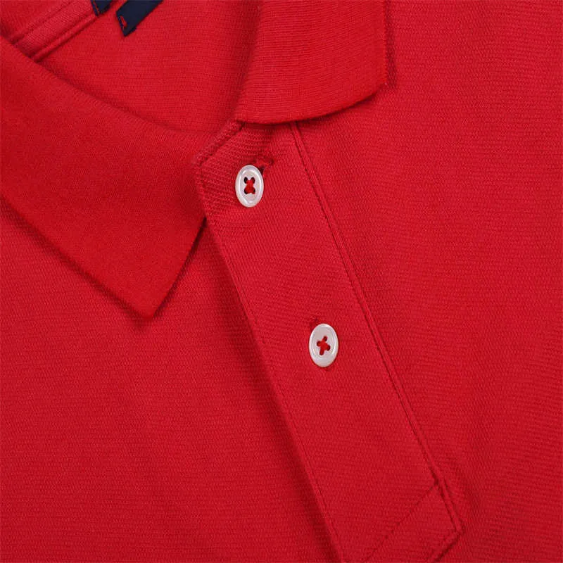 Mens Polos Shirts Long Sleeve Blouse T-shirt Design Solid Color Clothes All-match Neck Button Spring and Autumn Casual Man Top Cotton Polo Shirt Small Horse 7