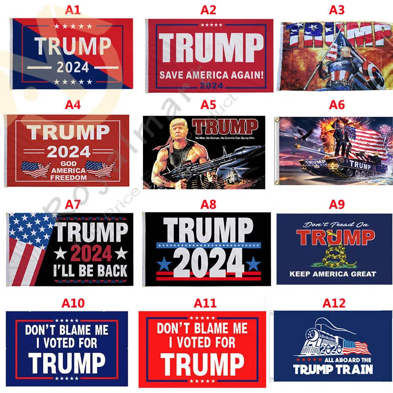 36 stijlen 3 * 5 FT Trump 2024 Vlaggen Save America Weer Banner 90 * 150 cm Tuinvlag