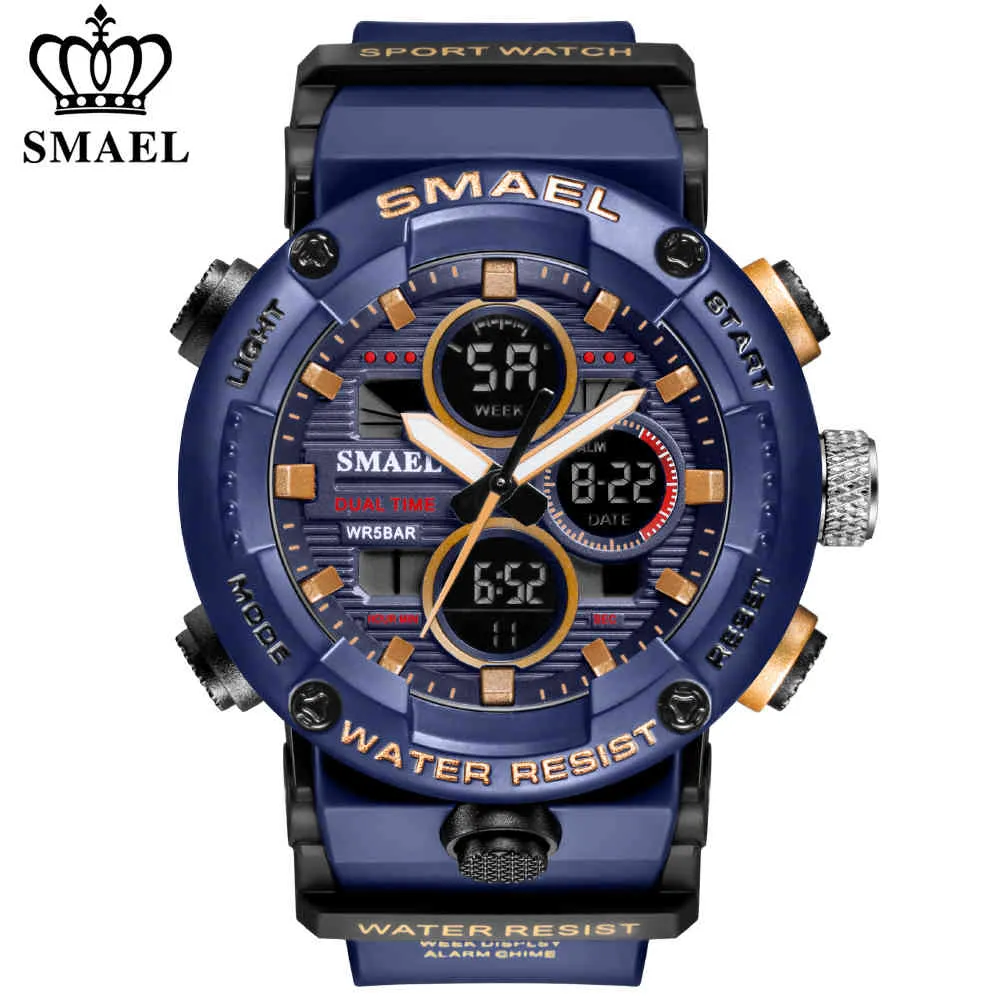 SMAEL Sport Watch Men Waterproof Wristwatch Alarm 8038 Men's Clock Digital Military Army Quartz Watches Male Relogio Masculino X0524