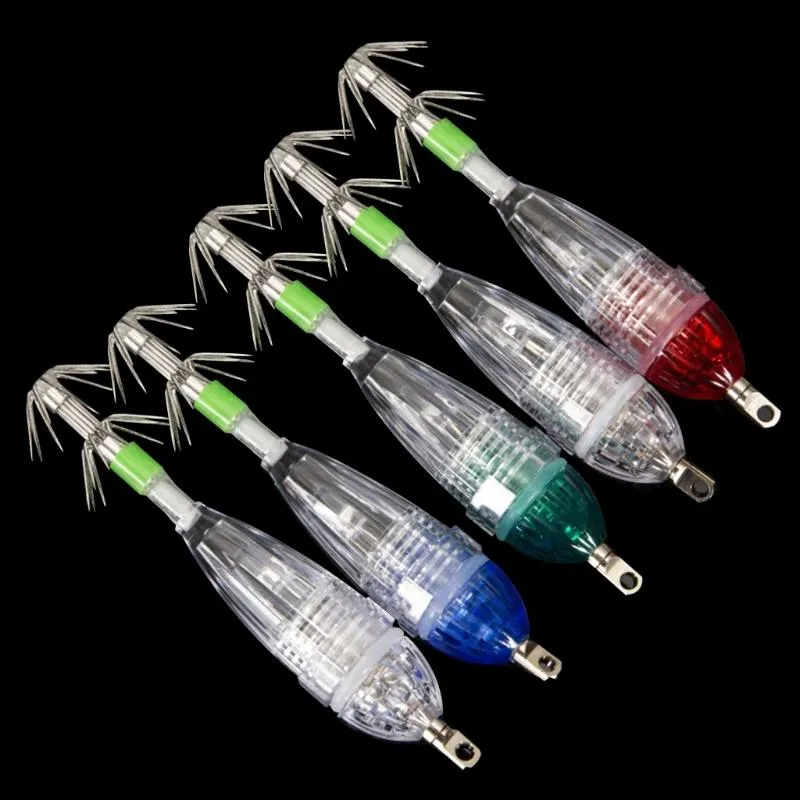 Balıkçılık Kancaları 2023 LED Işık Sualtı Çift Katmanları Şemsiye Kalamar Lures Lamba Mahameti Balıkçısı Jigging Fishhook Tackle