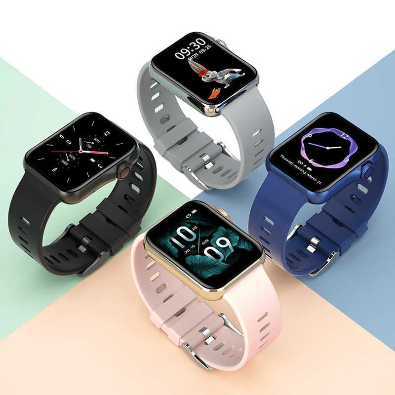 Kvinnor Smart Watch Full Touch HD-skärm Smart Watch Sport Tracker Calling SmartWatch Hjärtfrekvens EKG med musikuppspelning