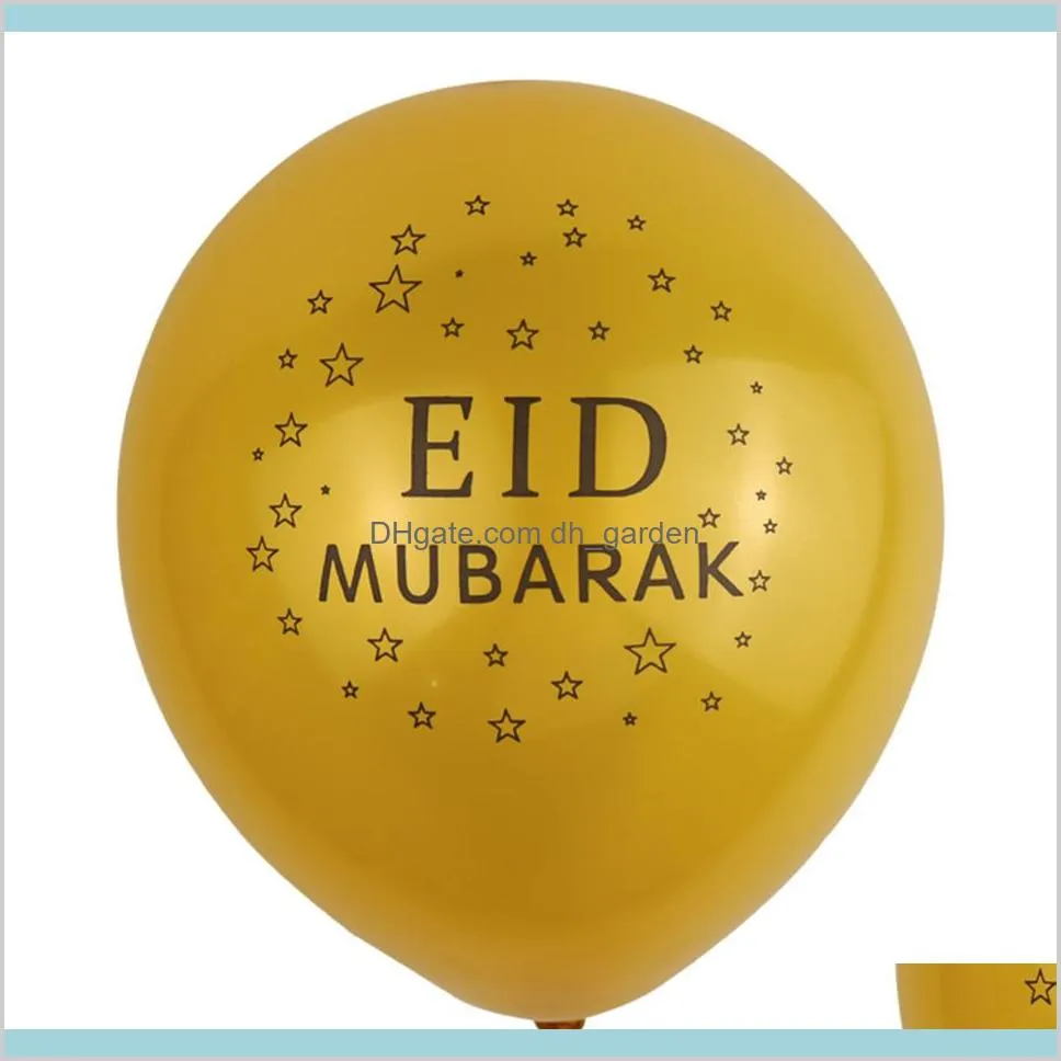 100pcs Latex Balloon EID MUBARAK Photo