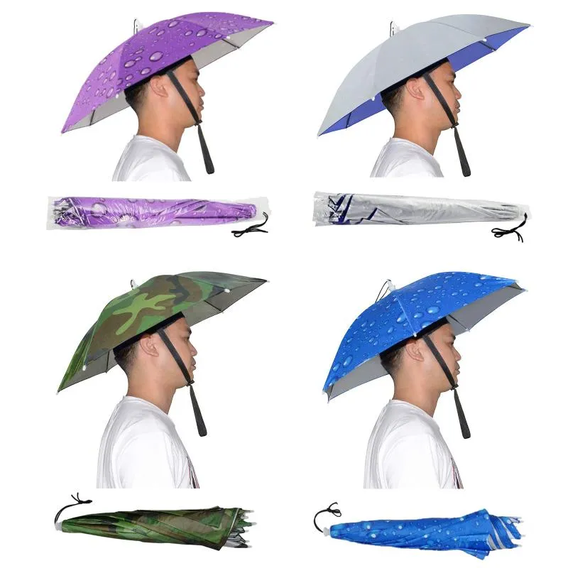 Foldable Mens Umbrella Hat With Sun Protection And Umbrella Design