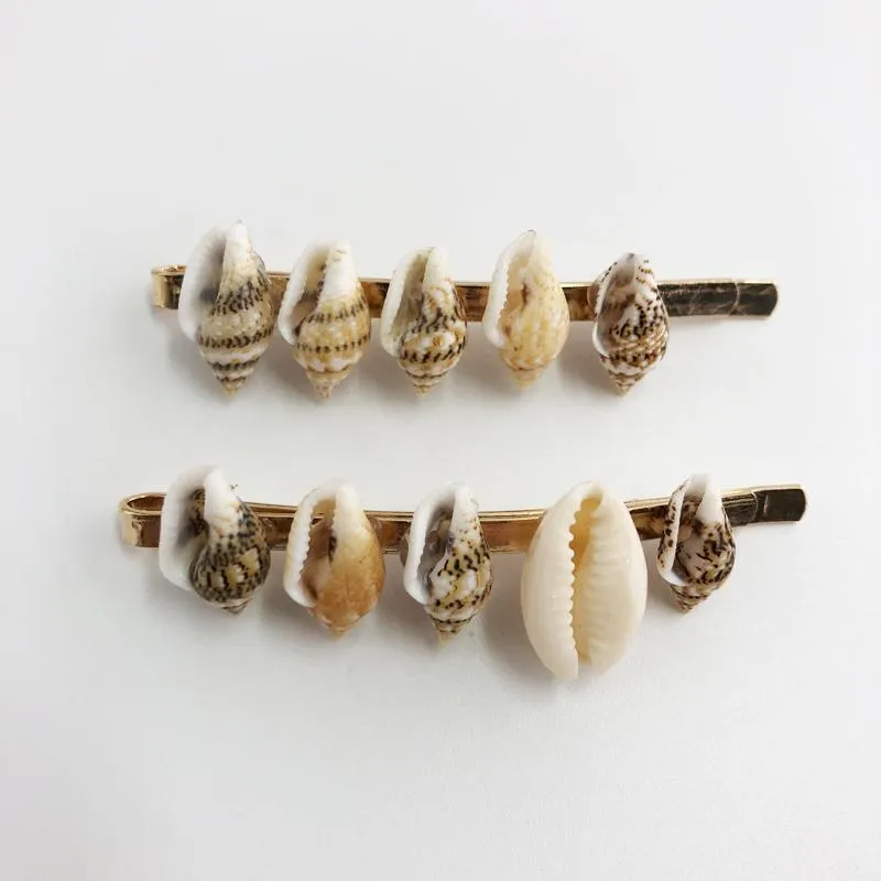 Clips de pelo Barrettes 2021 y diseño de joyas frescas Seashell Pequeño Arroz Snail Clip Clip Dorado Color Hecho A Mano Hecho A Mano Accessories Regalo