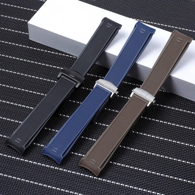 21mm Style Rubber Watch Strap Waterproof Bracelet Watchband for TAG HEUER AQUARACER 300 WAY201B CALIBRE 5 Accessories