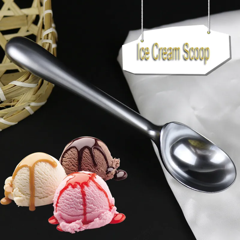 White Nickel Plating Zinc Alloy Ice Cream Scoops Kitchen Tools Durable Non-stick Fruit Watermelon Baller Scoop Spoon Non-slip comfortable handle JY0386