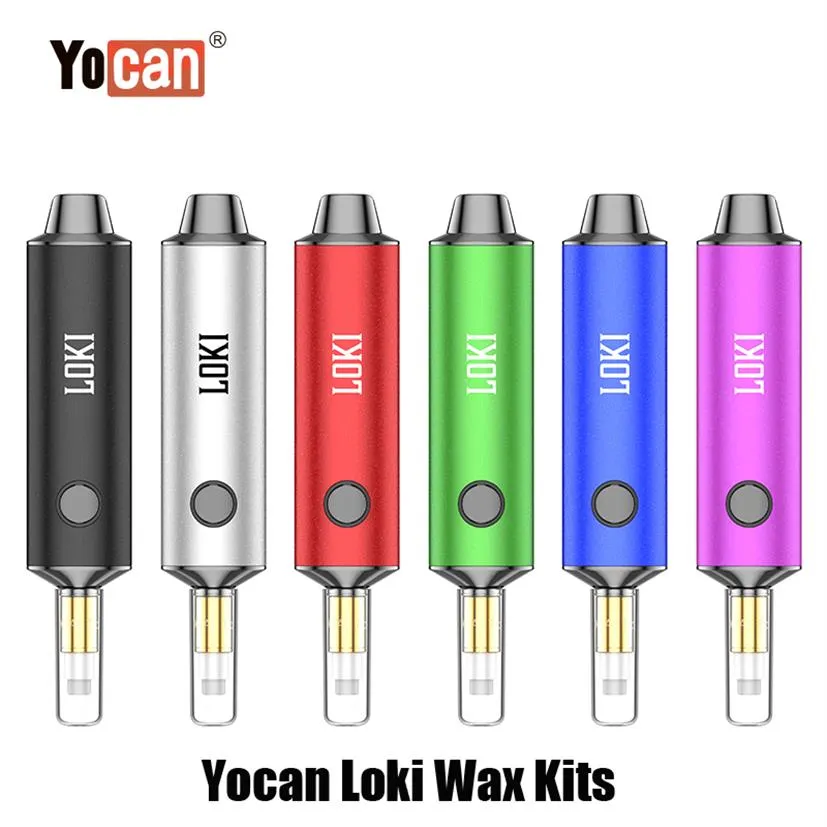 Authentic YoCan Loki Kit Starter 650mAh batteria a cera batteria calore continuo a due modalità Xtal punta atomizzatori dab concentrato concentrato penna vaporizzatore 100% A53