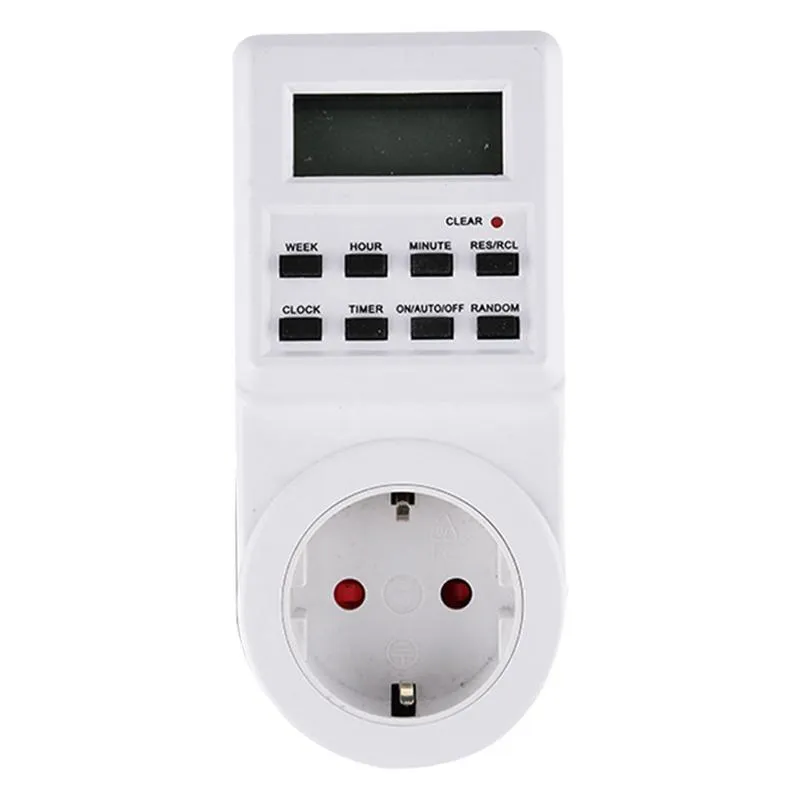 TIMERS EU/US/UK/AU 230V Plug Switch Socket Plug-in Programmerbar timer med klockas sommartid slumpmässig funktion