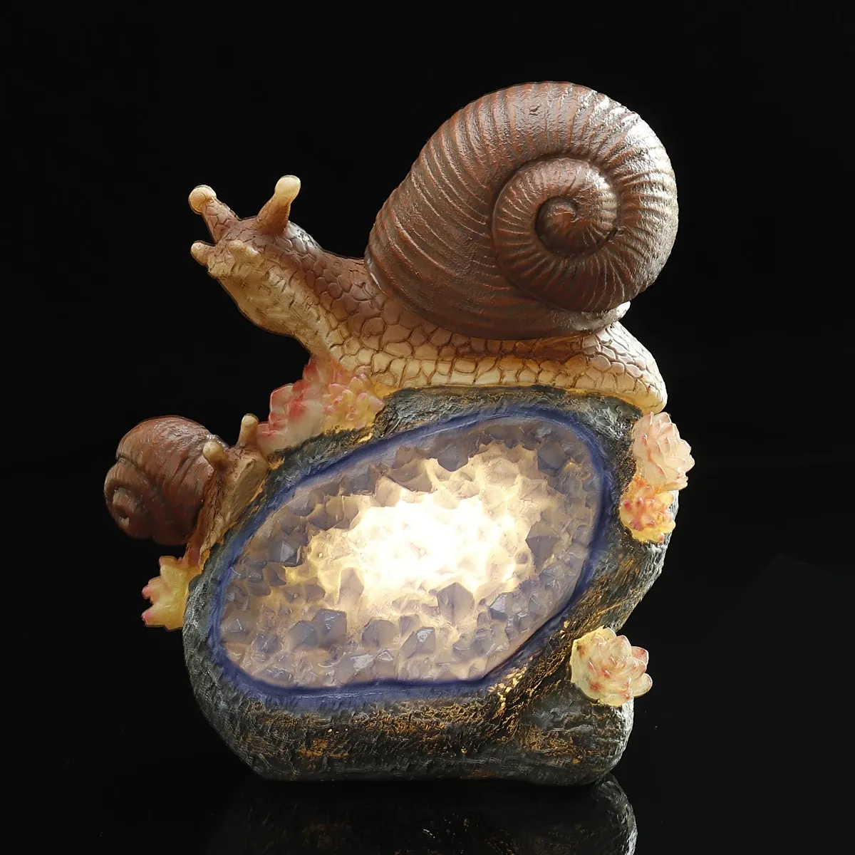 Soldjur Night Light Toy Resin Vattentät Söt Utomhus Garden Yard Lampor Pathway Decor Lamp Snail Type