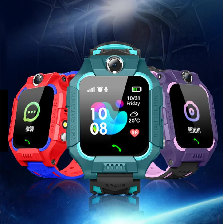 Q19 어린이 시계 GPS 추적기 카메라 스포츠 교육 게임 콜 시계 SOS Kids 소매 상자가있는 Smartwatches