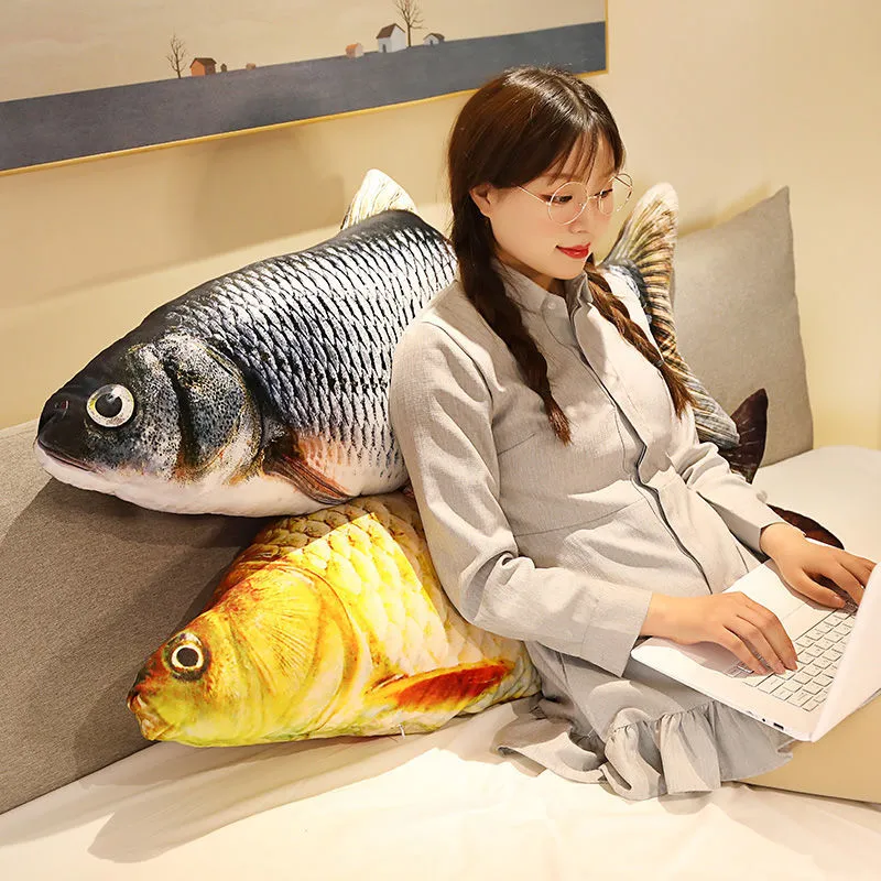 Save Big on Bulk Fish Plush Toy Simulation Fish Doll Crucian Carp Pillow  Grass Carp Pillow Plush Toy Fish Boy Boys Children Sleeping Lazy Pillow  F8111