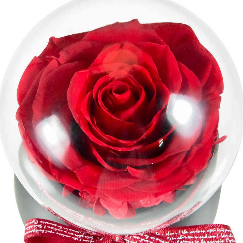 Подарки для женщин Автоматическая вращающаяся музыкальная шкатулка с консервированной розой Вечный цветок в стеклянном куполе День святого Валентина Подарки на день рождения на годовщину свадьбы