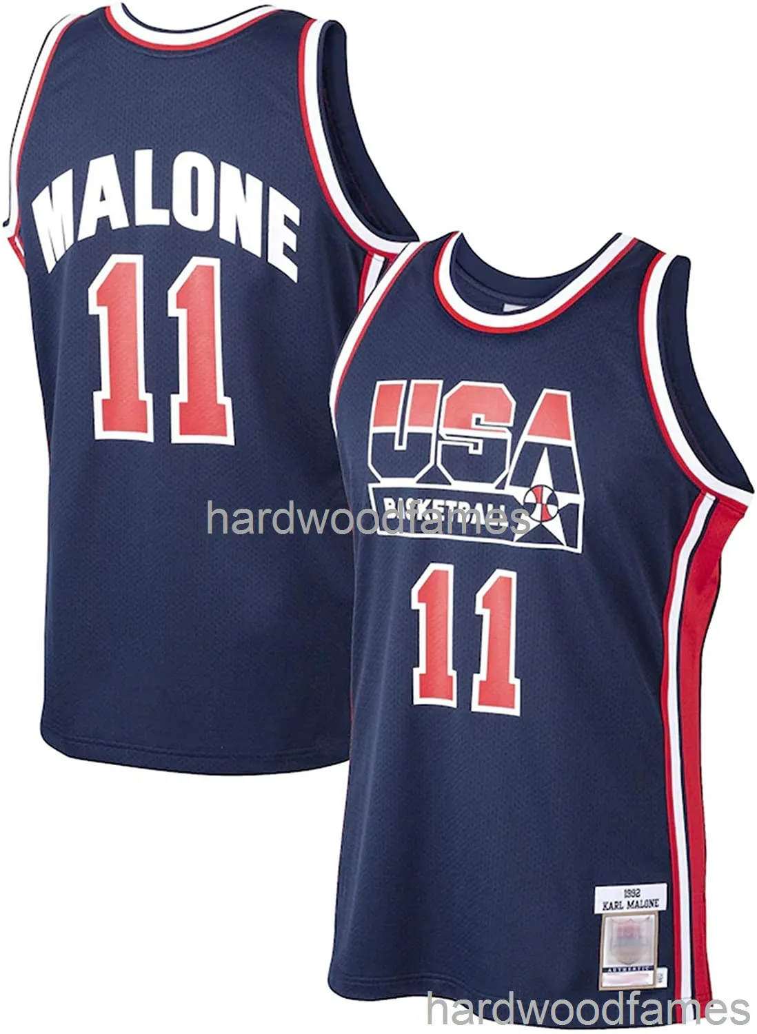 Costurado Malone Basketball Jersey # 11 1992 Dream Team Jersey Homens Personalizados Mulheres Juventude Jersey XS-5XL 6XL