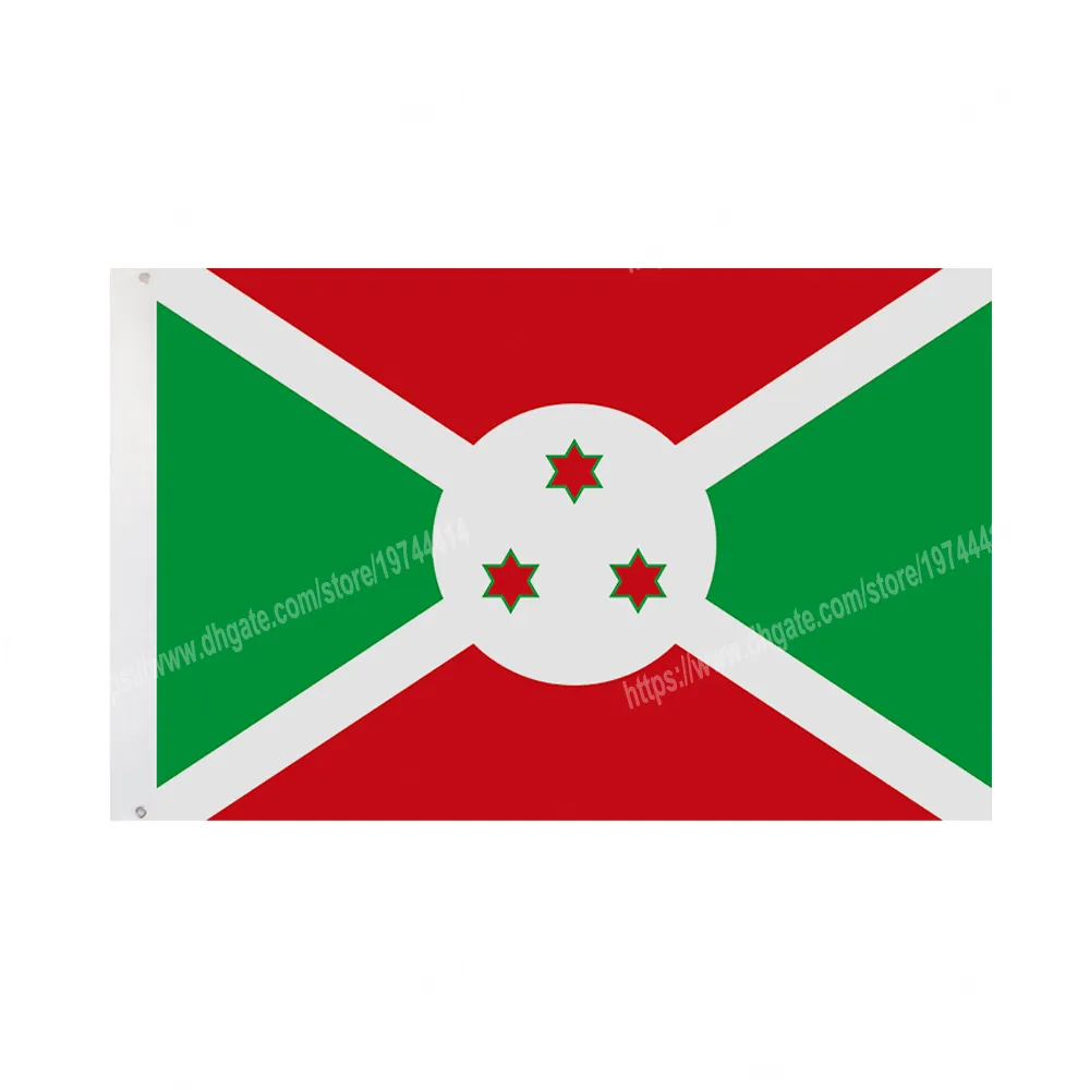 Burundi Flags National Polyester Banner Flying 90 * 150cm 3 * 5ft flagga Över hela världen över hela världen kan du anpassas