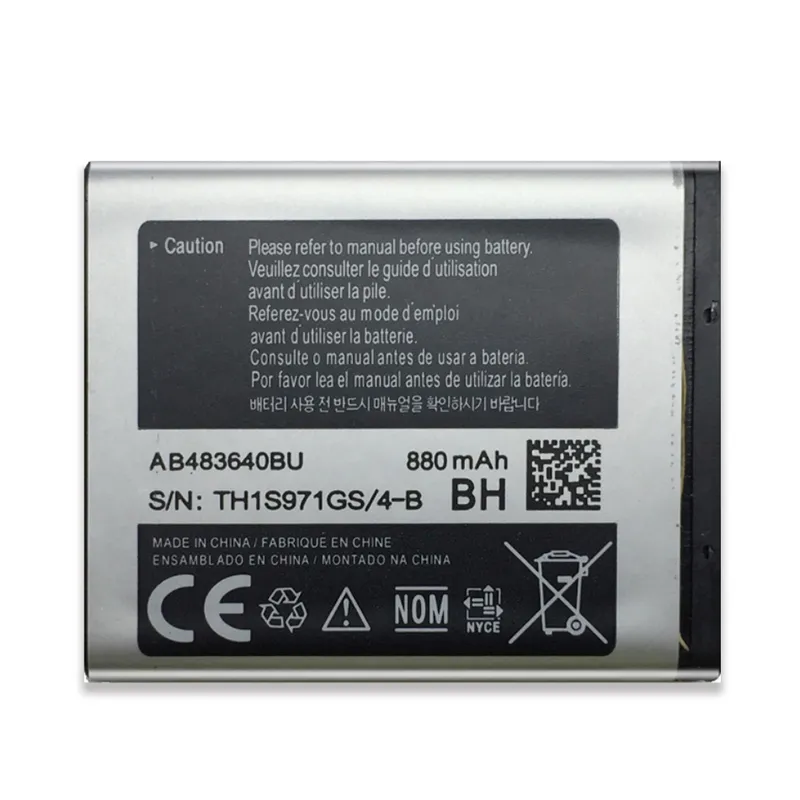 الأصلي AB483640BU لبطاريات Samsung SL-M608 J600 J608 B3210 C3050 E740 E748 F110 F118 F619 G618 J218 بطارية الهاتف الخليوي