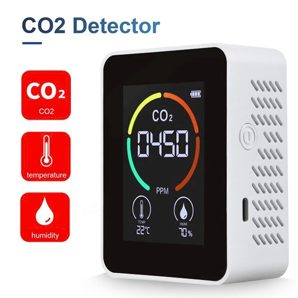Digital CO2 Air Detector Carbon Dioxide Detector Air Quality Analyzer Agricultural Production Greenhouse CO2 Monitor Sensor Meter