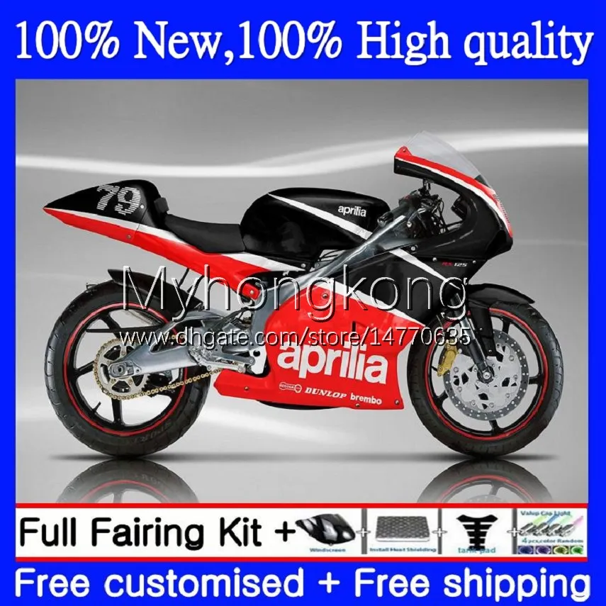 Fairings For Aprilia RS-125 RS4 RSV 125 RS 125 RR 125RR RSV-125 99-05 7No.0 RSV125 RS125 R 99 00 01 02 03 04 05 RSV125RR 1999 2000 2001 2002 2003 2004 2005 Bodys Red Black Hot