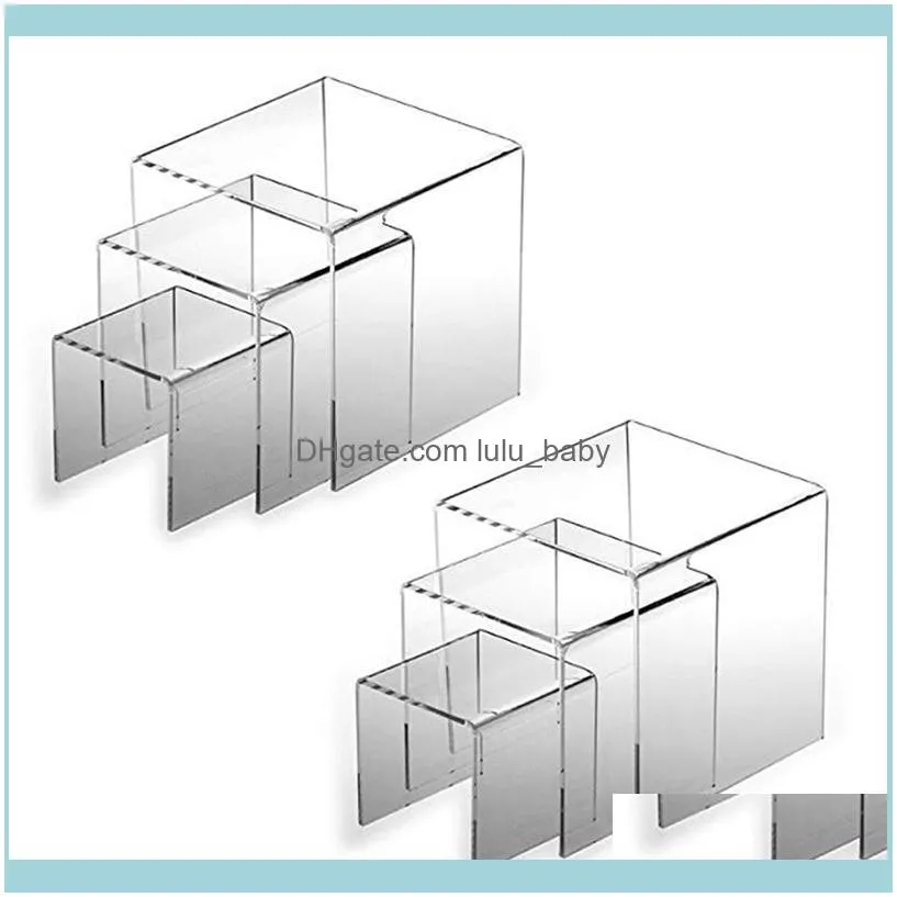 Smycken förpackning display smycken jawelry påsar väskor uppsättning av 6 3 4 5 tum showcase akryl stigstativ stativ hem bröllop godis d278v
