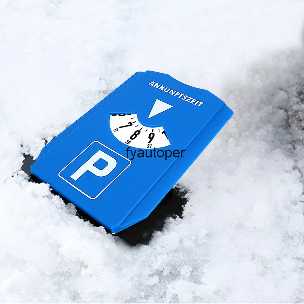 Bil Vindruta Snö Spade Parkering Tidskylt Remover Ice Scraper R Klocka Display Returnera