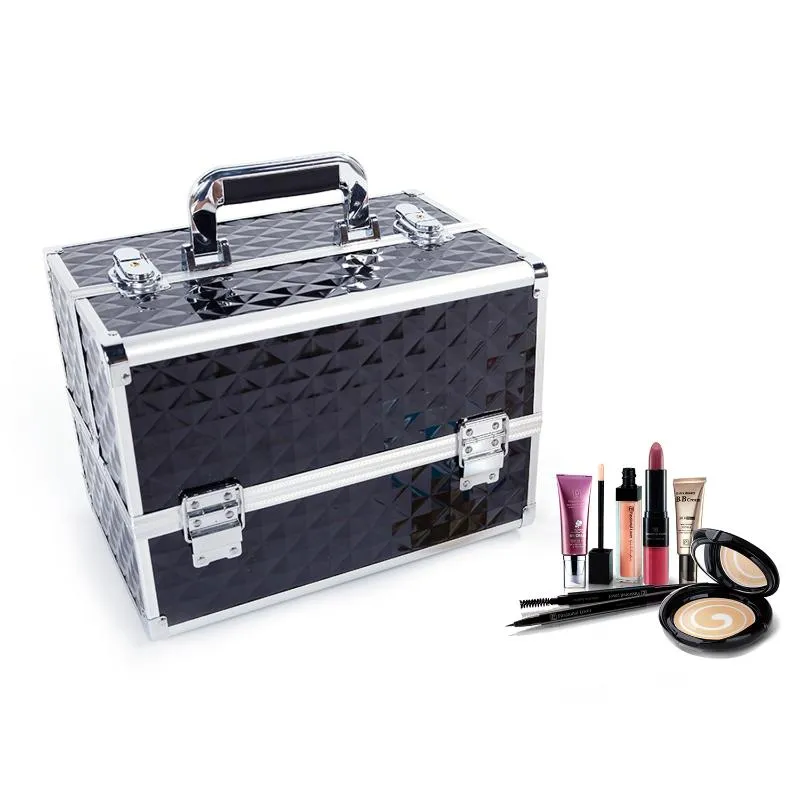 Multi-couche Professionnel Portable Cas de maquillage cosmétique Santé BlackHealth BeautyBeauty Makepcosmetic Sacs Cas