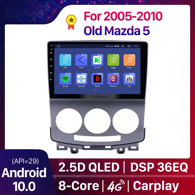 2din GPS Head Unit Multimedia Player Android 10.0 DSP Carro DVD Rádio para 2005-2010 Old Mazda 5 Suporte WiFi OBD2 DAB + CÂMERA