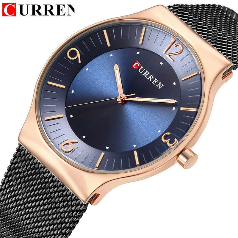 Мужские часы Curren Лучшие бренд Роскошные моды бизнес кварцевые мужские наручные часы стальные полосы водонепроницаемые часы Horloges Mannens Saat Q0524