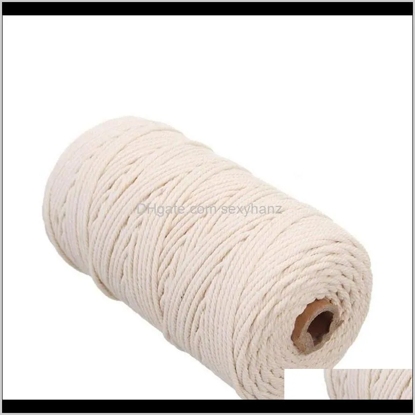 durable 200 meters white cotton line natural beige twist rope rope craft lace string diy handmade home decoration supply k20