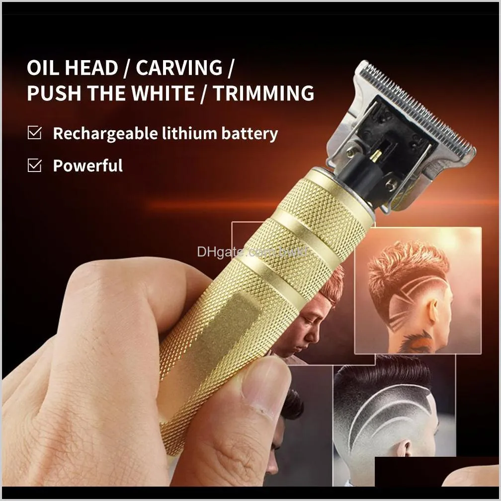 usb rechargeable new electric hair clipper retro carved oil head scissors household electric fader 5w hair cutting machine