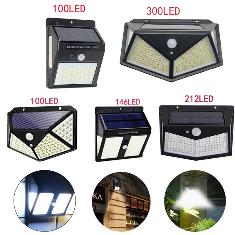 Solar Lights LED Garden PIR Motion Sensor Security Wall Lamp Waterproof IP65 Outdoor Lighting for Street Pathway