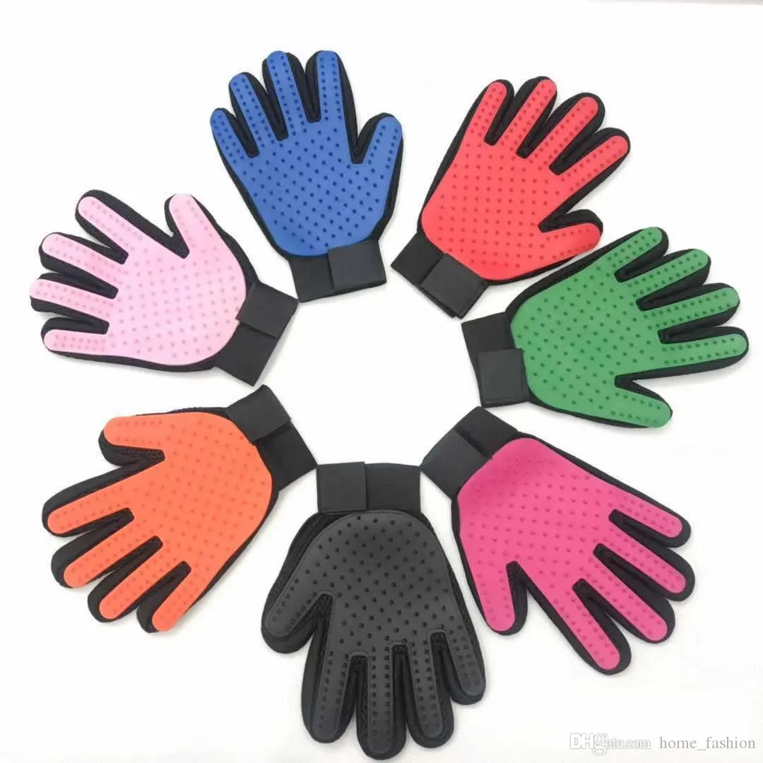 High Quality Pet Cleaning Grooming Brush Glove Dog Comb Silicone Bath Mitt Pet Dog Massage Hair Removal Grooming pet Glove Mixed Colors