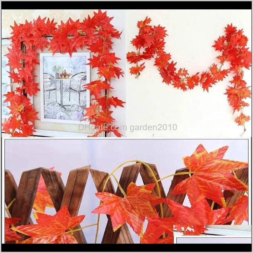 5pcs artificial maple grape leaf vine plant diy party home wedding wall decor