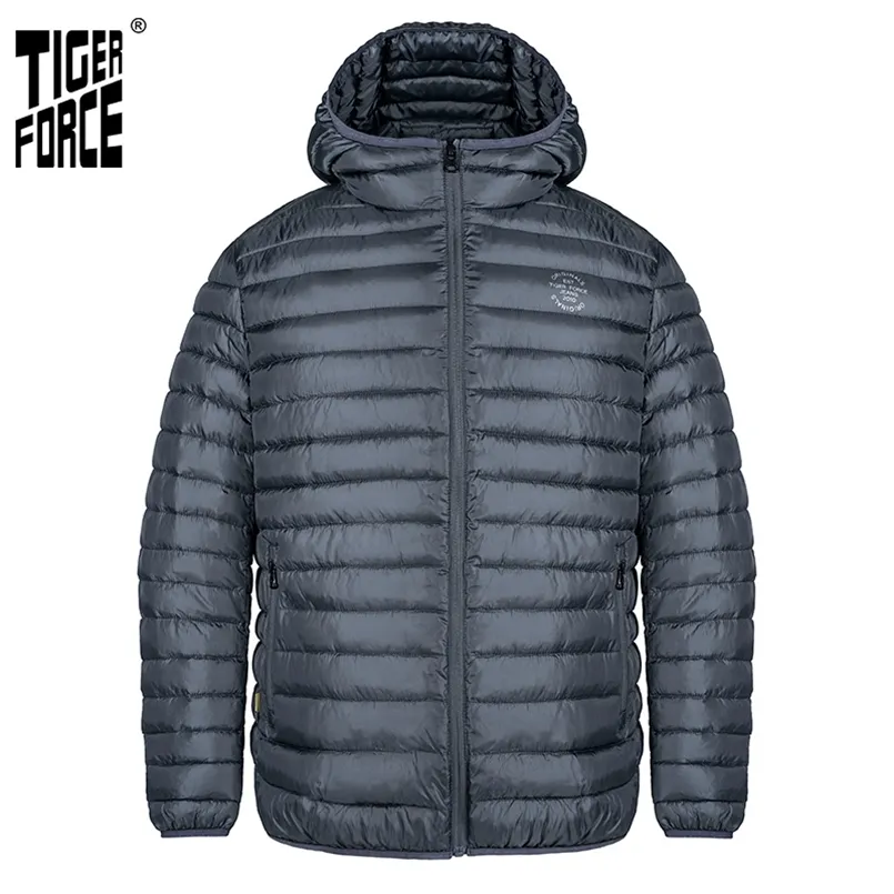 Tiger Force Spring Kurtka Mężczyźni Wysokiej jakości solidna kurtka męska puffer z kapturem odzież odzieży odzieży wierzchniej 50402 210914