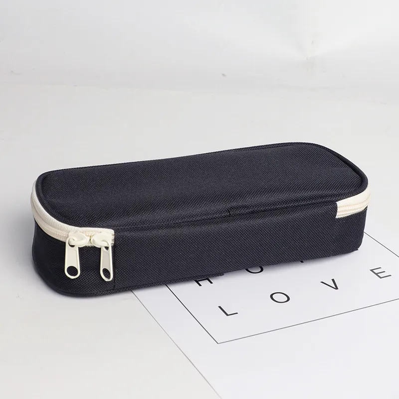 Vaste kleur grote capaciteit multifunctionele pen kas potloodzakken oxford doek opvouwbare briefpapier opbergzak organizer doos zakje aanpasbaar logo hy0046