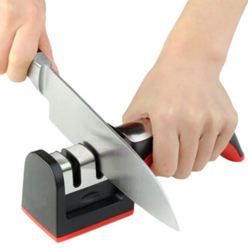 Household Quick Sharpeners 2 Stage Knife Sharpener Whetstone Stick Sharpening Tungsten Steel Ceramic Kitchen Knives Tool Handle JY0014