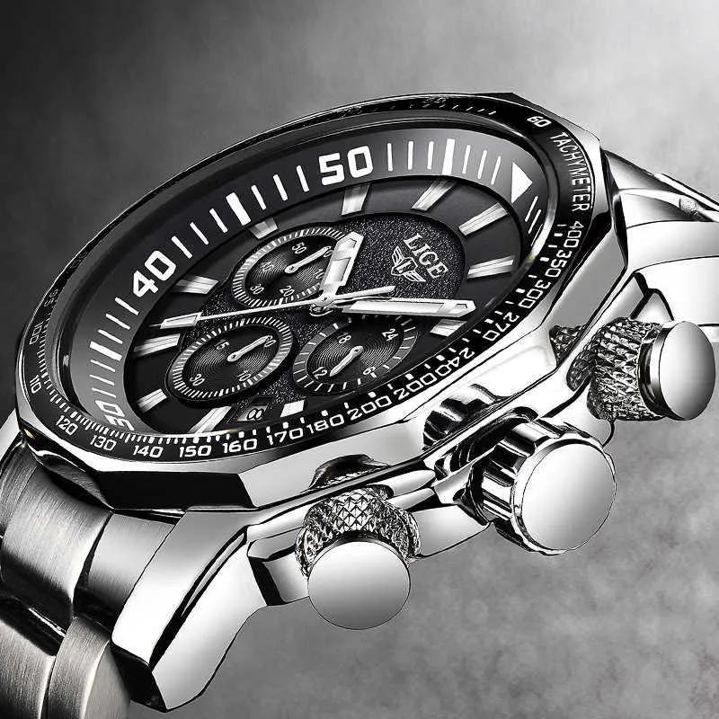 Relogio Masculino мужские часы Lige Top Brand роскошный бизнес кварцевые часы мужчины большой набор мода водонепроницаемый военный спортивный часы 210527