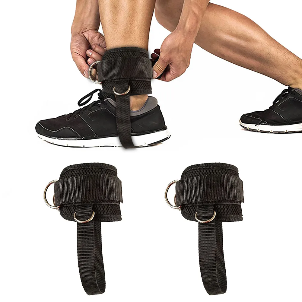 Ayarlanabilir 4 D-ring Ayak Bileği Sapanlar Gym ile Ayak Kayışı Kablo Makinesi Spor Uyluk Glute Egzersizleri Yastıklı Ayak Bileği Manşetleri Aksesuarları