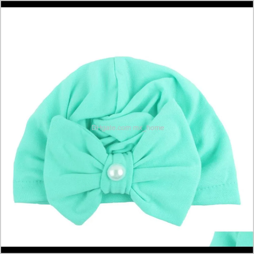 new type of children`s bow hat sticky bead cotton baby pullover cap baby products