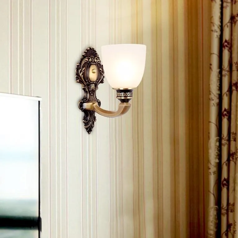 Duvar lambası Nordic Vintage Loft Dekor Bakır LED Işık Armatürleri Yatak Odası Oturma Odası Wandlamp Kapalı Aydınlatma Cam Lambalar