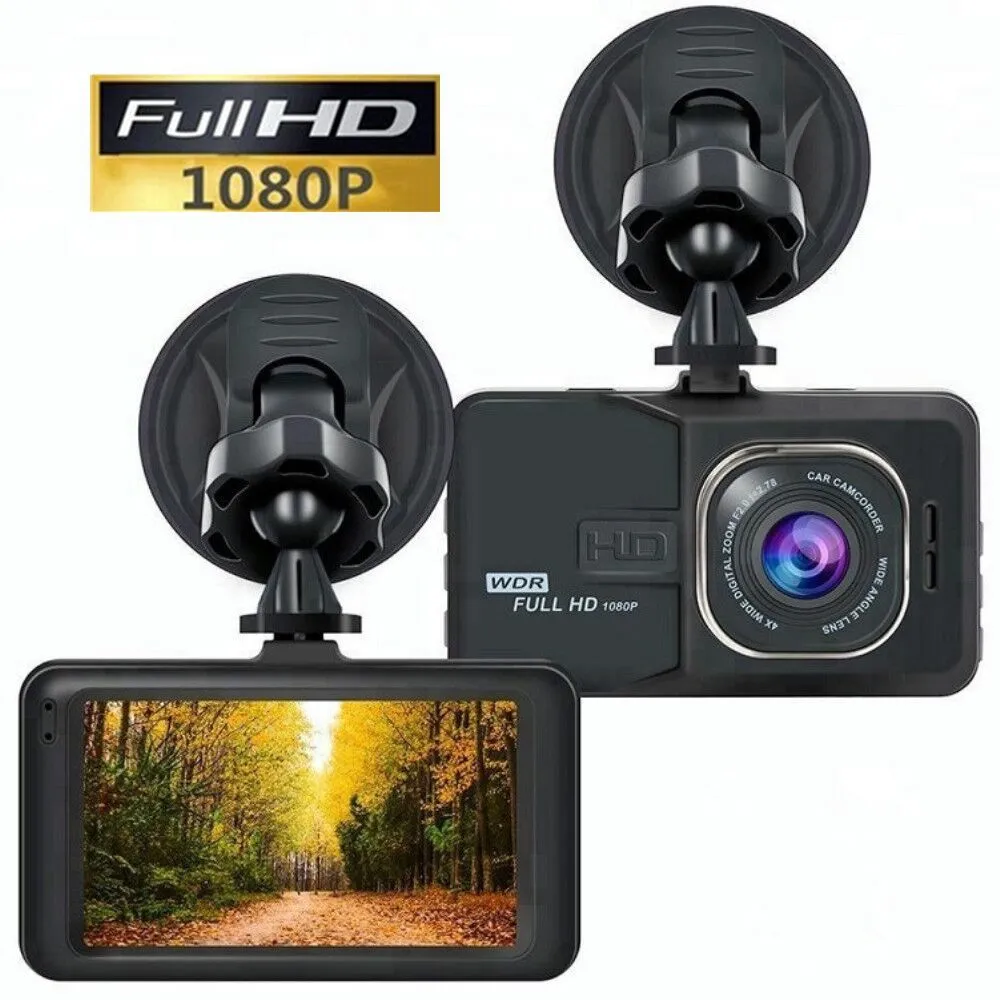 Samochód DVR 3.0 LCD HD 1080P Car samochodowy DVR Video Video Dash Cam Night Vision Recorder Recorder Dashboard Camera Black