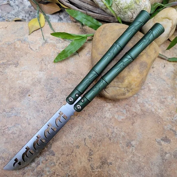 TheOne Bamboo Butterfly Trainer Coltello D2 Lama Boccole Canale 6061 Manico in alluminio aeronautico Coltelli tattici tascabili EDC