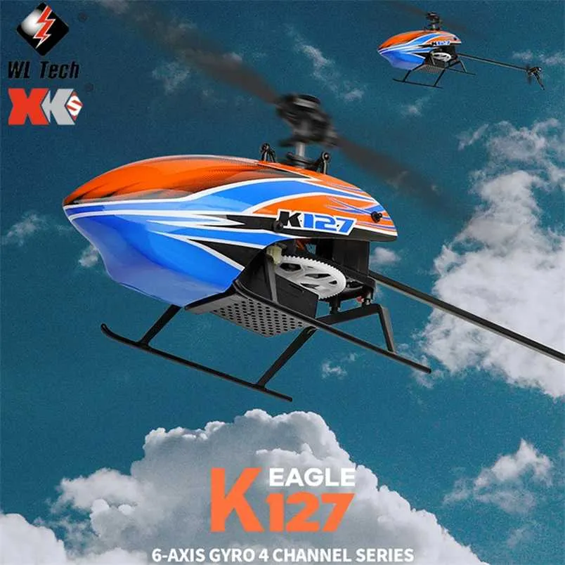 WLtoys XK K127 RC Hélicoptère 4CH 6 Axes Gyroscope 2.4G Radio Flybarless Hélicoptères Volant Drone Jouets Cadeau Modèle Rc Avion 211104