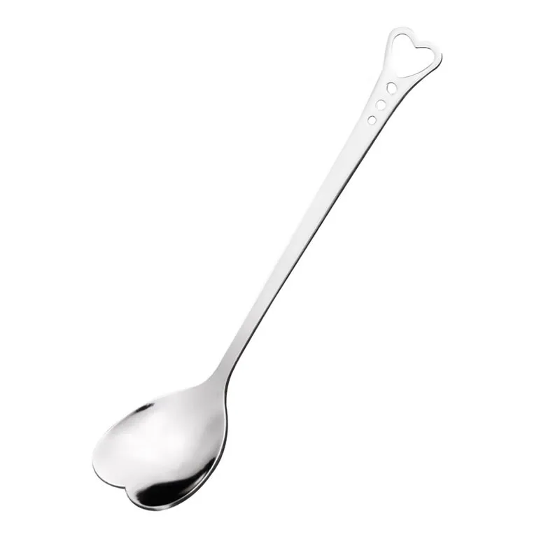 Stainless Steel Heart Shape Coffee Scoops Kitchen Accessories Dessert Sugar Stirring Spoons Teaspoon Dinnerware