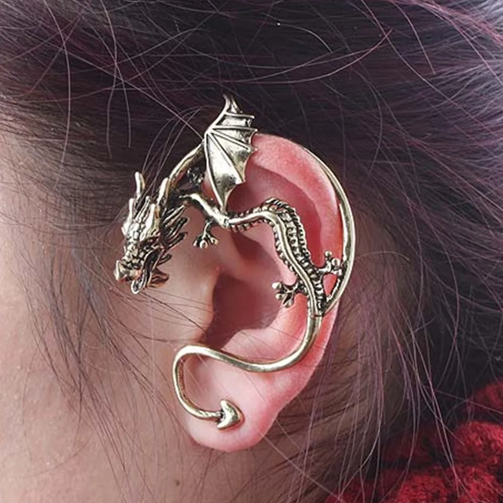10Pair Dragon Stud Ear Clip Vintage Punk Jewelry Accessories Earrings For Men Women On Oreille Femme de fiesta