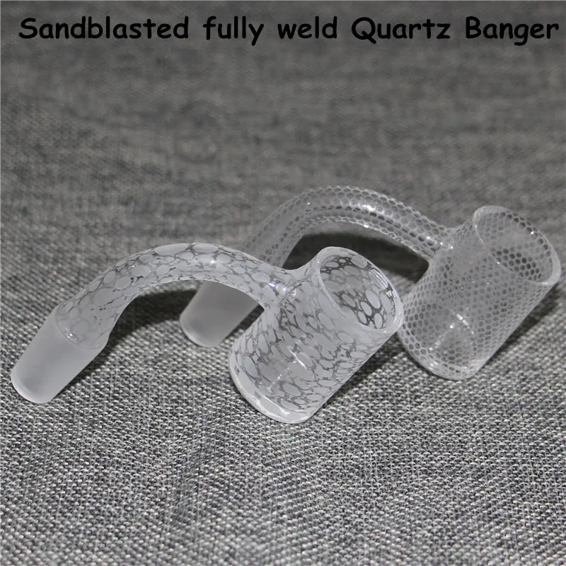 Smoke Hookahs Fully weld sandblasted quartz banger OD 25mm 14mm male 90 luxury Smoking Accessories for dab rig water pipe bong