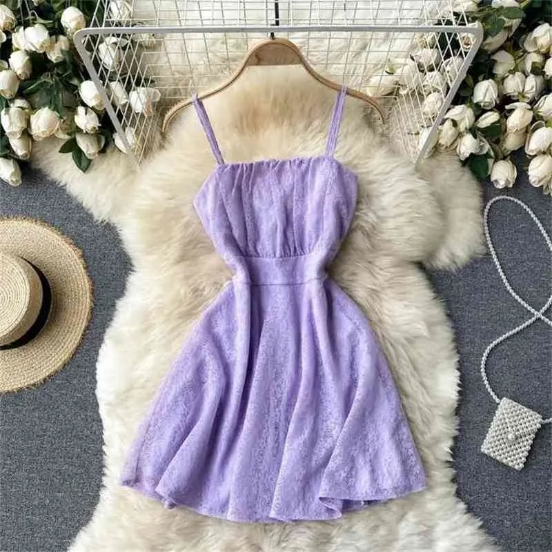 Volle Dress Donne Fashion Sexy Summer Summer Slim Slim Slim Pizzo Mini Party Vestido de Mujer S574 210527
