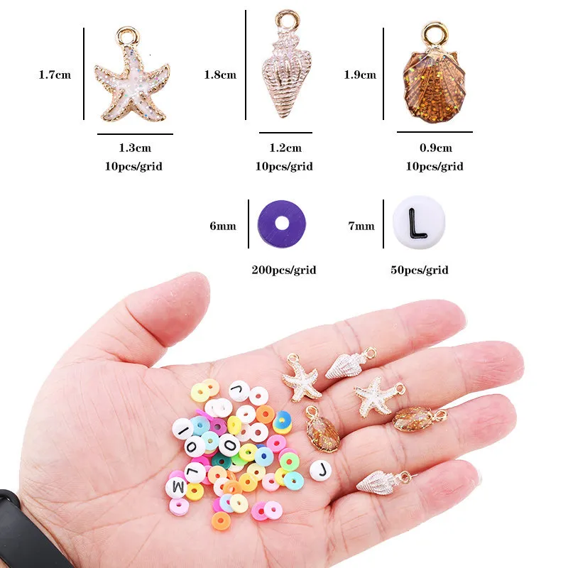 Perles en argile polymère de 6 mm pour la fabrication de bijoux, kit de  perles rondes