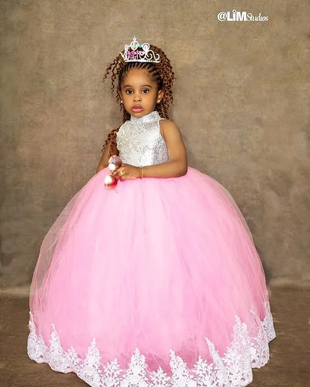 pink flower girl dresses