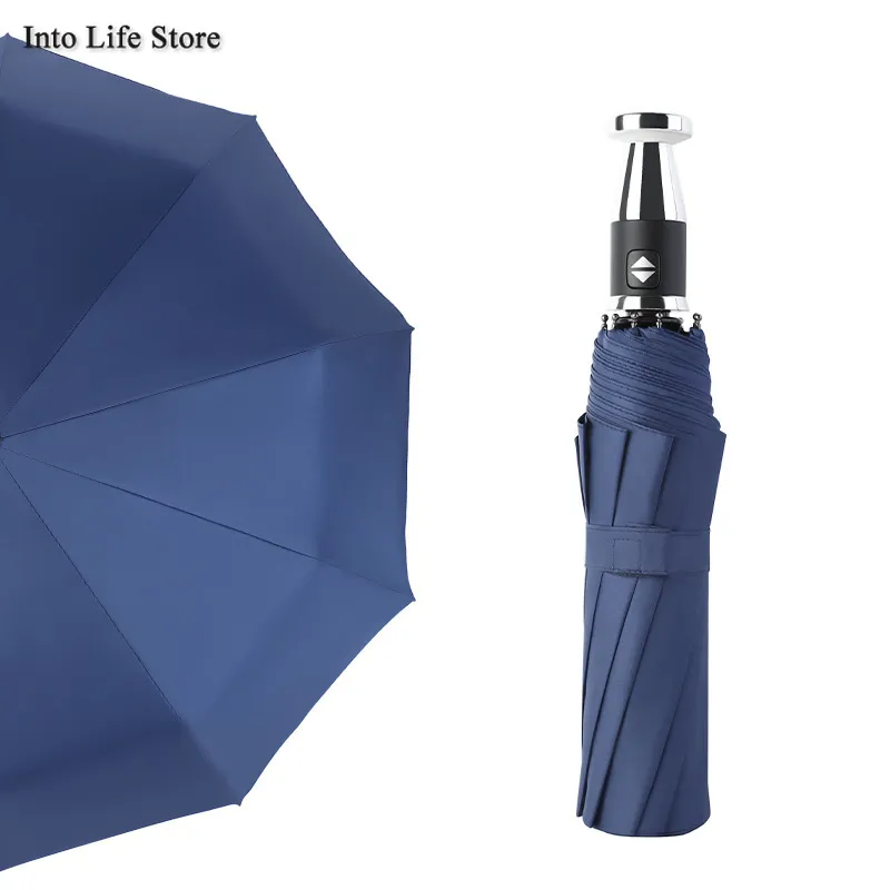 Ombrello da spiaggia grande da donna automatico da pioggia Ombrello trasparente Ombrelloni da spiaggia con manico in metallo 10K Idee regalo per uomo d'affari UV