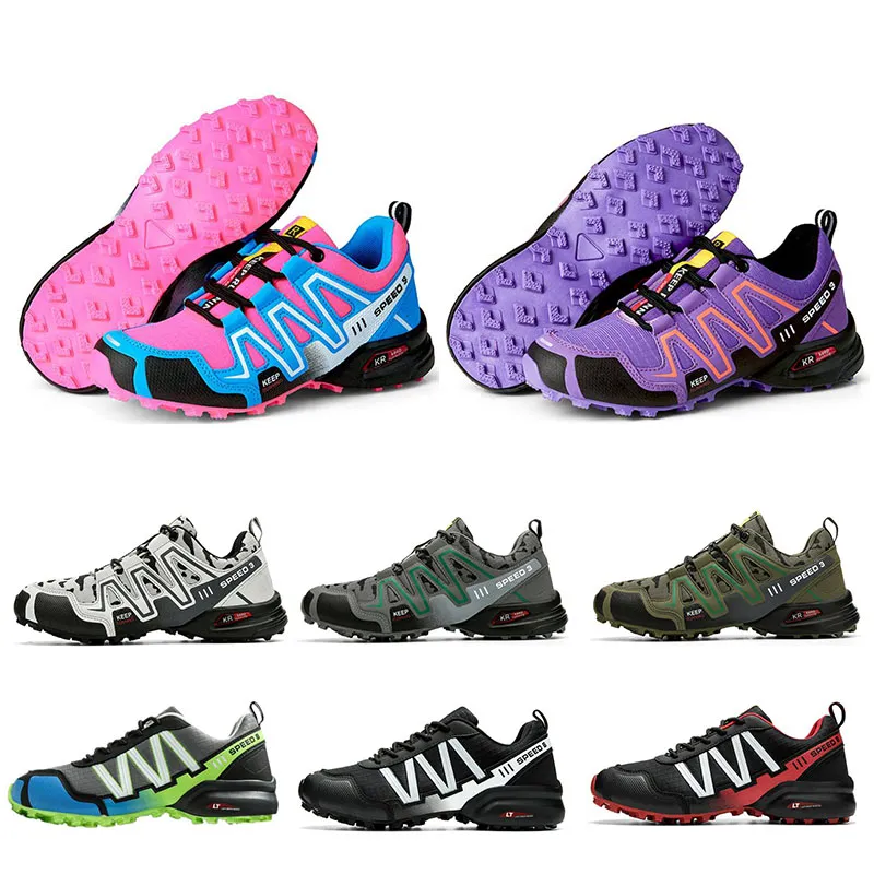 Scarpe da donna da uomo per l'escursionismo colore rosa grigio viola verde militare allevato nero sport all'aria aperta snerakers